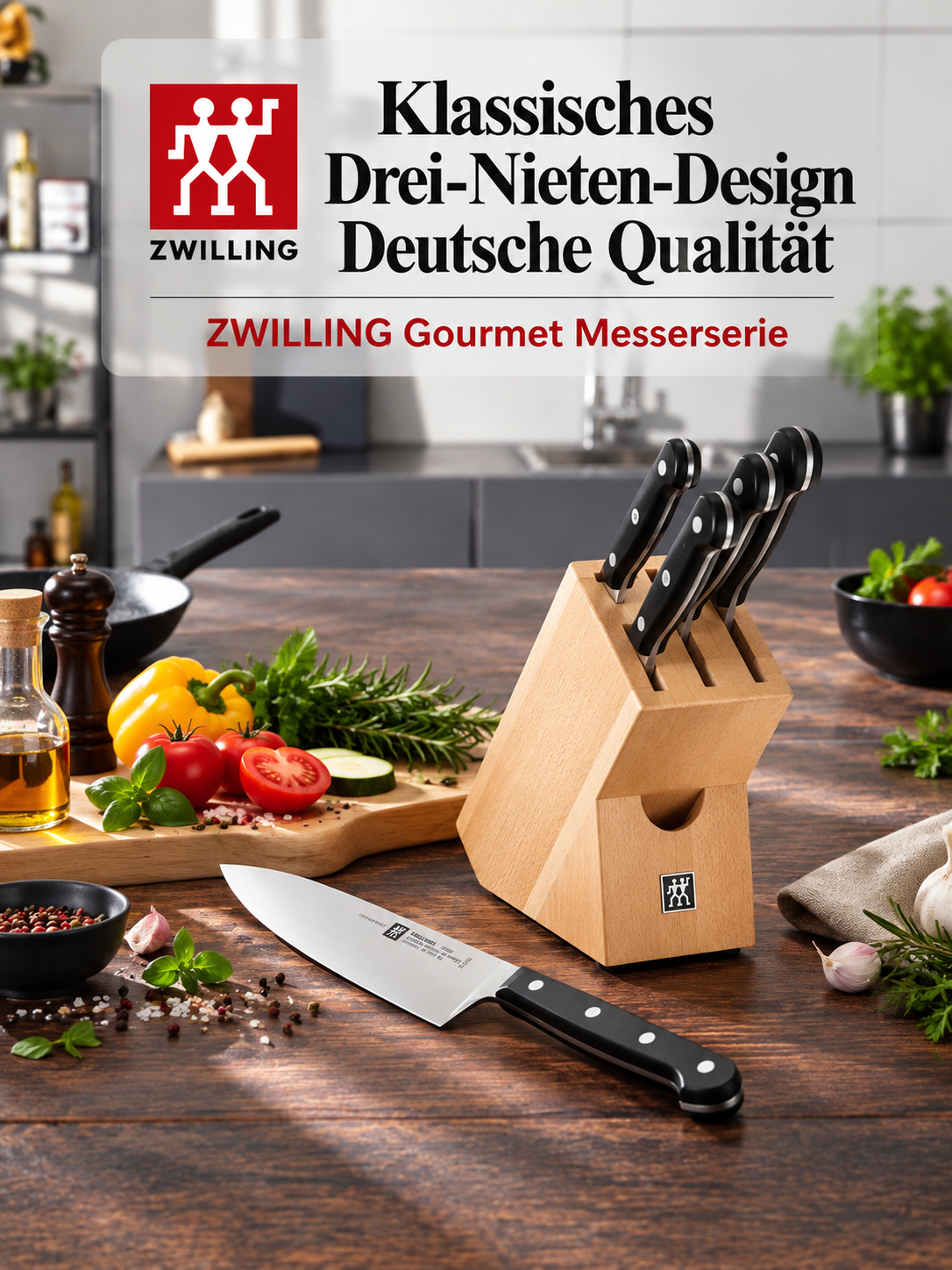 Zwilling Gourmet 5-tlg, Messerblockset, Natur - 图片 8