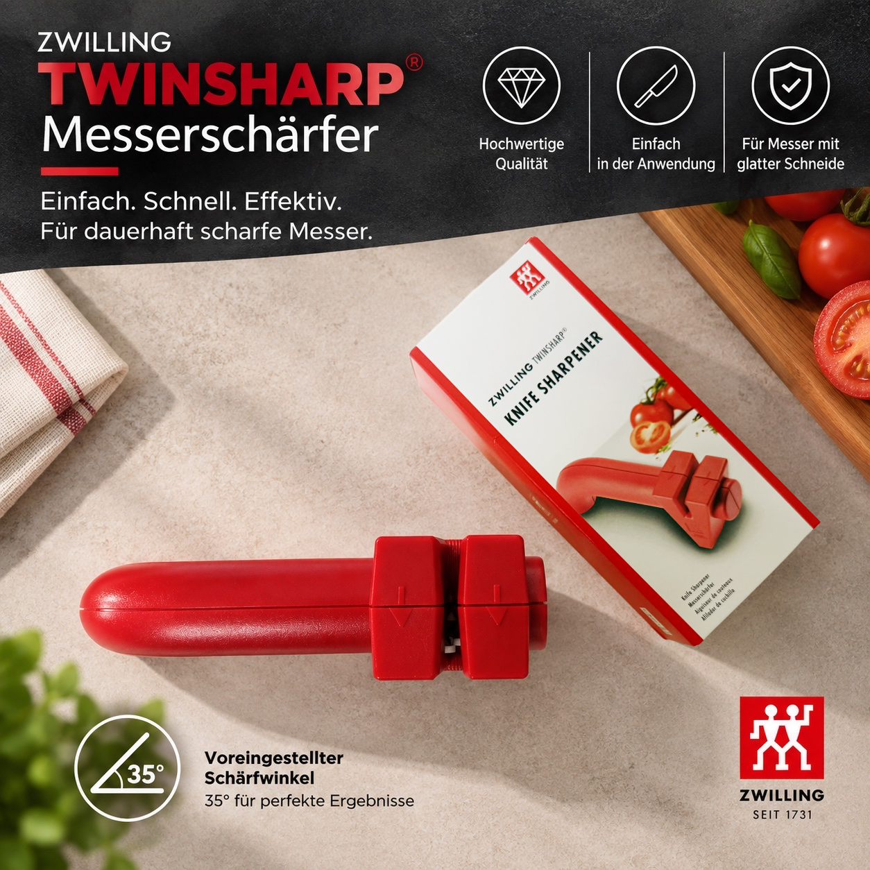 Zwilling Twinsharp Messerschärfer Rot - 图片 2