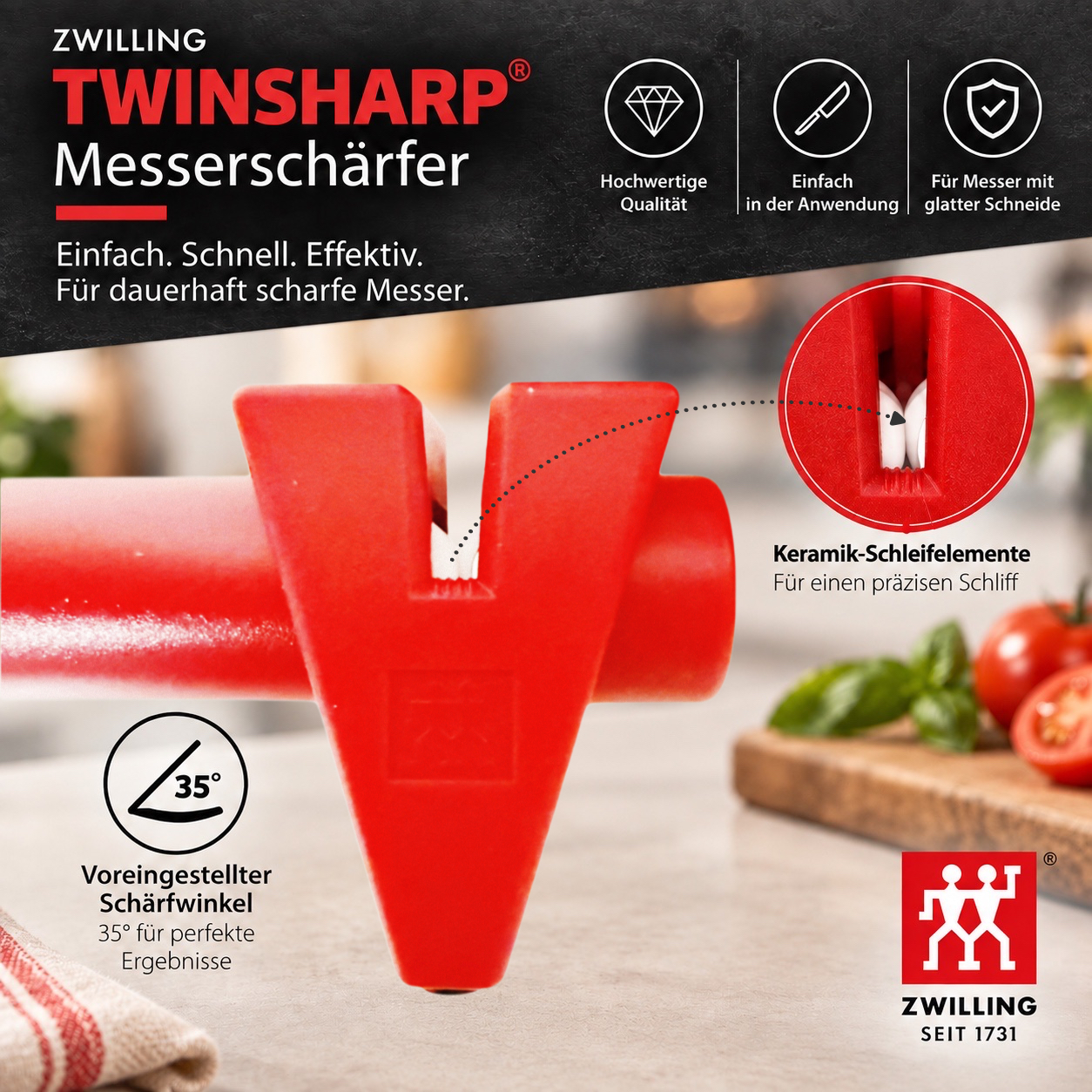 Zwilling Twinsharp Messerschärfer Rot - 图片 4