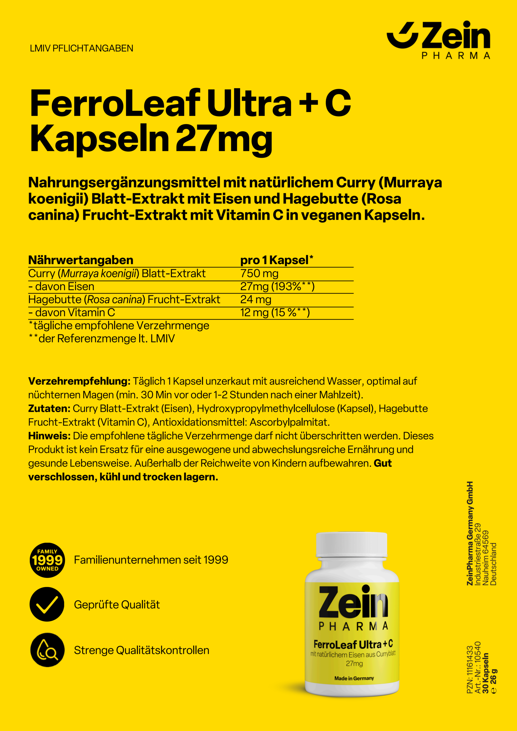 ZeinPharma FerroLeaf Ultra Kapseln 27 mg + VC - 图片 3